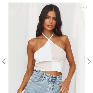 Color Block Cropped Halter
